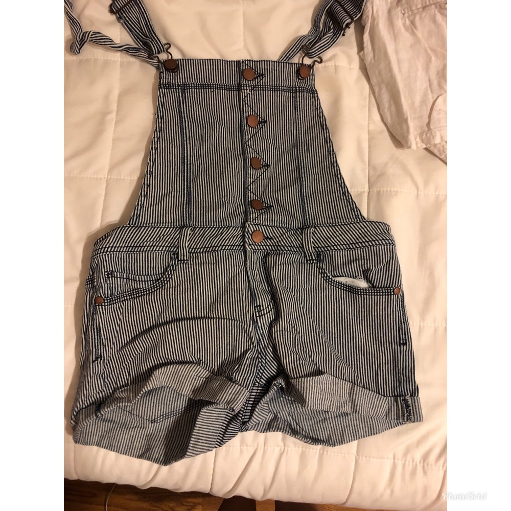Striped Overalls shorts